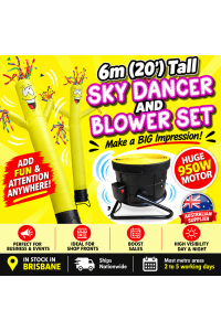 YELLOW Air Dancer Sky Dancer Inflatable Tube Man skydancer INCL. Fan & Man