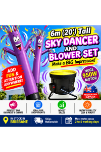 PURPLE Air Dancer Sky Dancer Inflatable Tube Man skydancer INCL. Fan & Man
