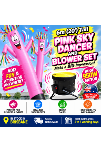 PINK Air Dancer Sky Dancer Inflatable Tube Man skydancer INCL. Fan & Man