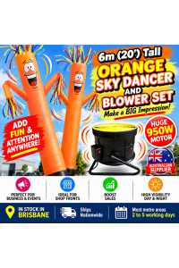 ORANGE Air Dancer Sky Dancer Inflatable Tube Man skydancer INCL. Fan & Man