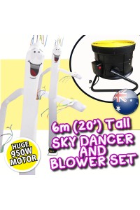 WHITE Air Dancer Sky Dancer Inflatable Tube Man skydancer INCL. Fan & Man