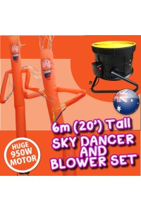 ORANGE Air Dancer Sky Dancer Inflatable Tube Man skydancer INCL. Fan & Man