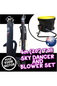 BLACK Air Dancer Sky Dancer Inflatable Tube Man skydancer INCL. Fan & Man